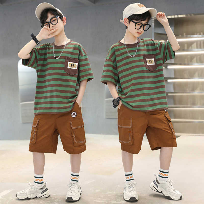3146 people have rated positivelyBoys Summer Outfit Set 2025 New Stylish Summer Short Sleeve for Older Boys C250924