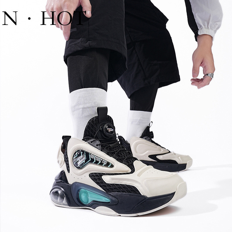 NHOT Designer Luxury Breathable Sports Men's Shoes Spring And Autumn Trend Leisure Knob Air Cushion Basketball Shoes Fashion Trend Button Running