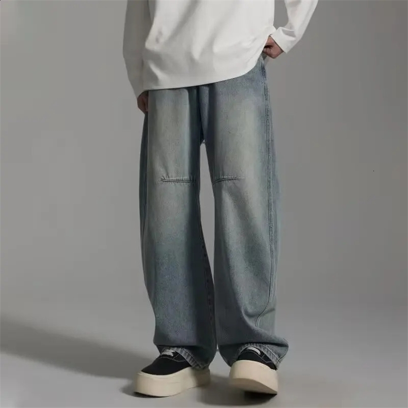 Baggy jeans Trouser mens denim pants wide leg pants mens jeans oversized cargo Korean streetwear hip-hop Harajuku 250423
