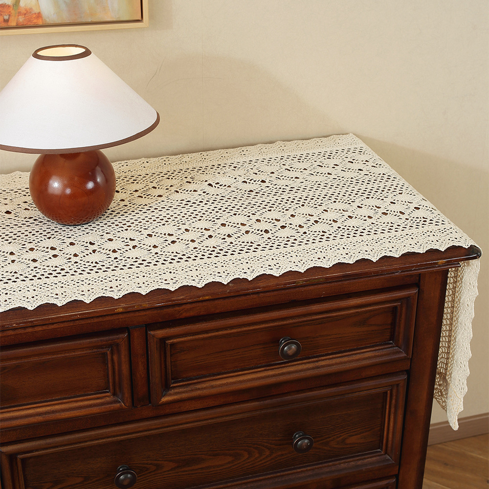 Table flag home bedside table TV cabinet dining sideboard drawer cabinet hollow cotton thread crochet cover cloth CMXT01 - view 4