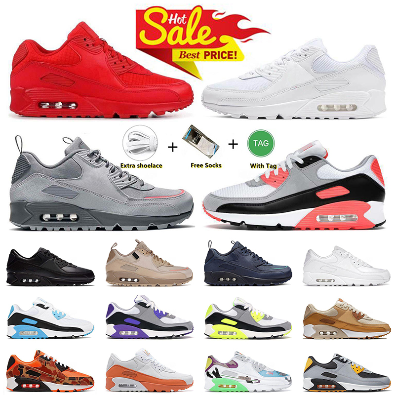 Athletic 90 Running Shoes 90s Sports 90 Sneakers Mens Trainers Surplus Black Desert Camo Wolf Grey Midnight Navy Infrared UNC Camo Sail Vintage Women Loafers Outdoor
