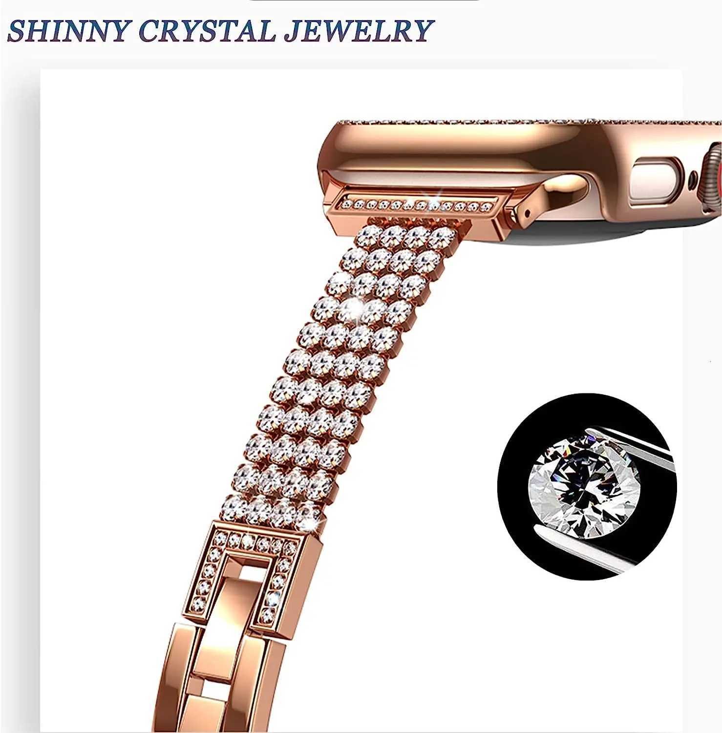 Bling Strap for Watch Band 40mm 41mm 44mm 45mm Slim Jewelry Metal Link Bracelet Wen iWatch tra 2 49mm 9 8 7 6 5 4 3 SE D250924