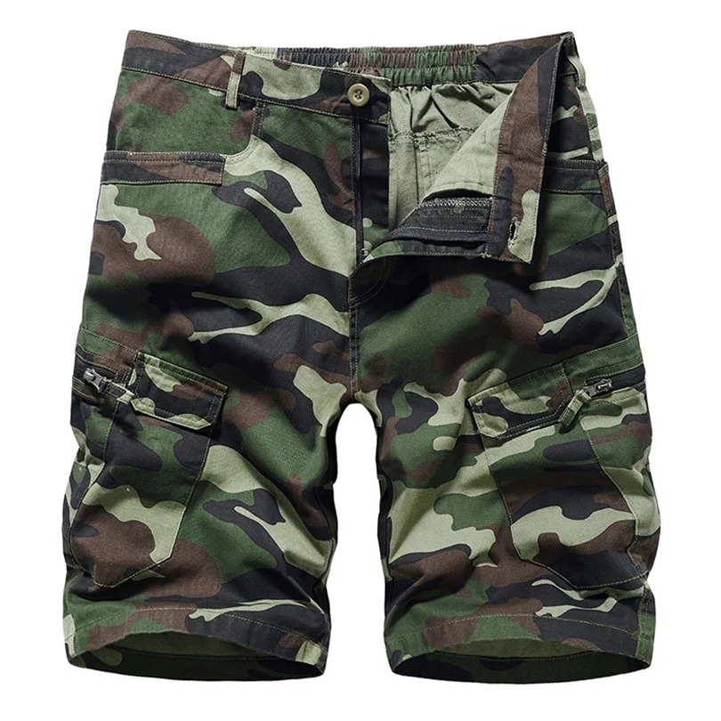 Tactical Camouflage Shorts Men Cotton Multipocket Casual Cargo Short Pants Quick Dry Outdoor Hiking Wearresisting Male 240620w