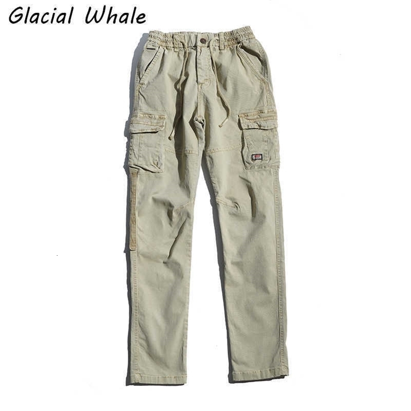 GlacialWhale Mens Cargo Pants Men Joggers Male Hip Hop Japanese Streetwear Vintage Trousers Jogging Khaki Pants For Men 210930