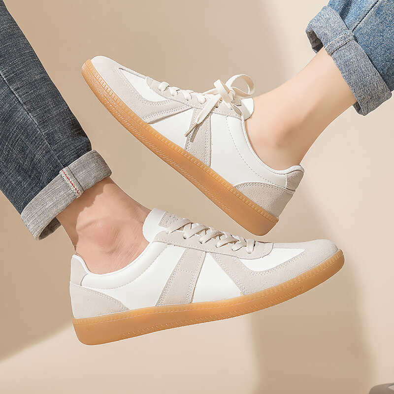 Couple Versatile Casual White Sneakers for Women Ins Korean Style Unisex German Training Flat Board Agan Shoes F8815 1d623e