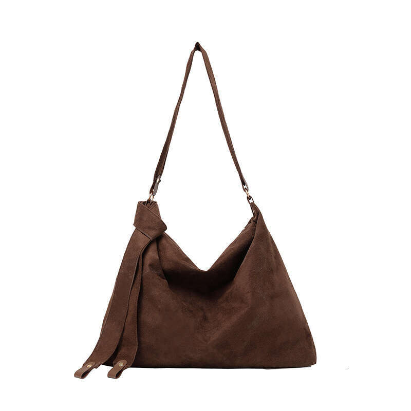 2024 New Fashion Versatile Single Shoulder Tote Relaxed Large Capacity Lazy Style Suede Pillow Bag