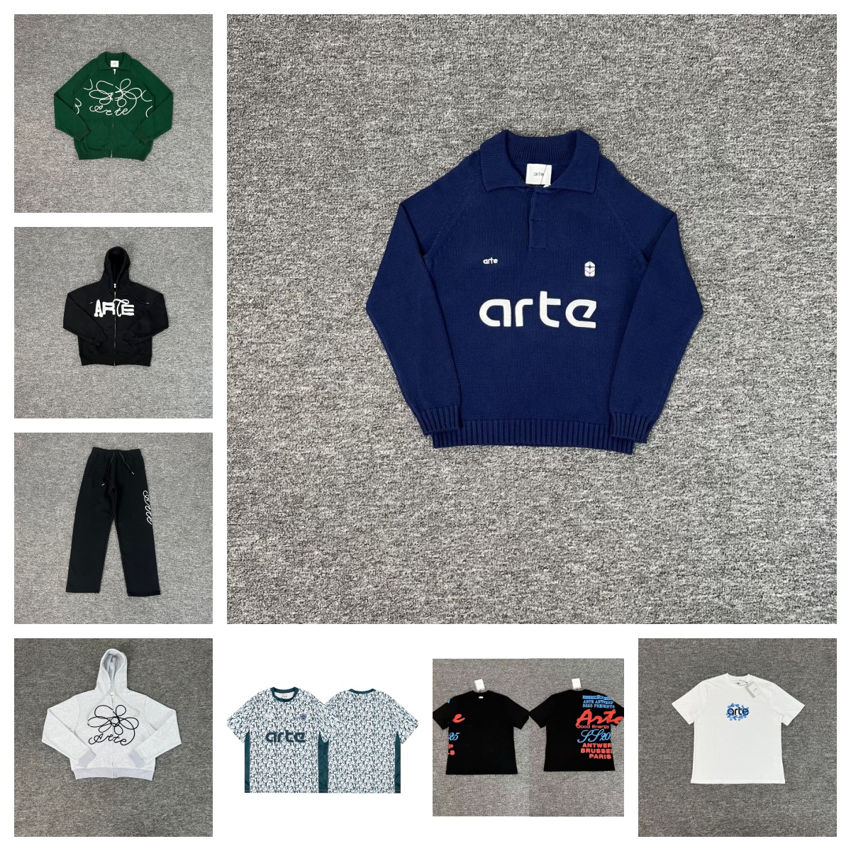 Men's designer hoodie Arte Knit sweater 1:1 High Quality designer shirt Lapel Pullovers Casual short sleeve shirt mens tracksuit coat Cotton pants clothes