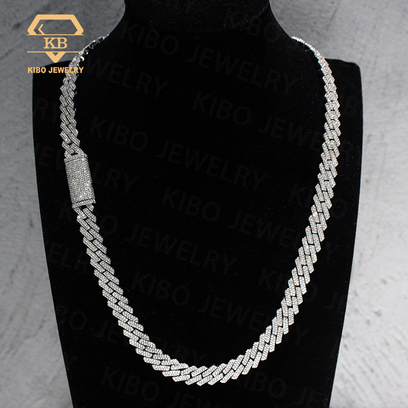 Hip Hop 10MM Hiphop Jewelry Bust Down Moissanite Diamond 925 Silver VVS Moissanite Iced Out Cuban Link Chain