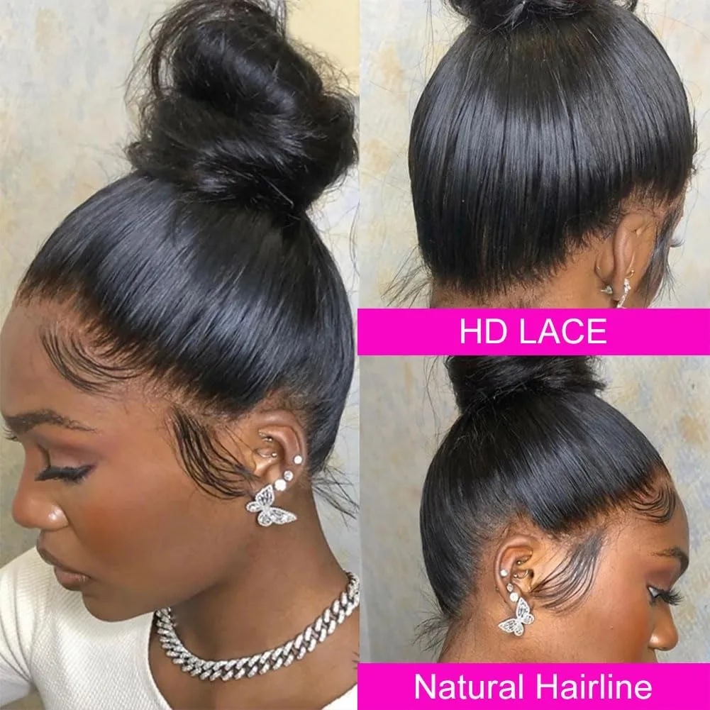 Bone Straight Hd Lace Frontal Wig 13X6 13X4 Black Lace Front Wig Human Hair 360 Full Lace Wig Natural Brazilian Transparent Wigs Glueless Ready To Wea