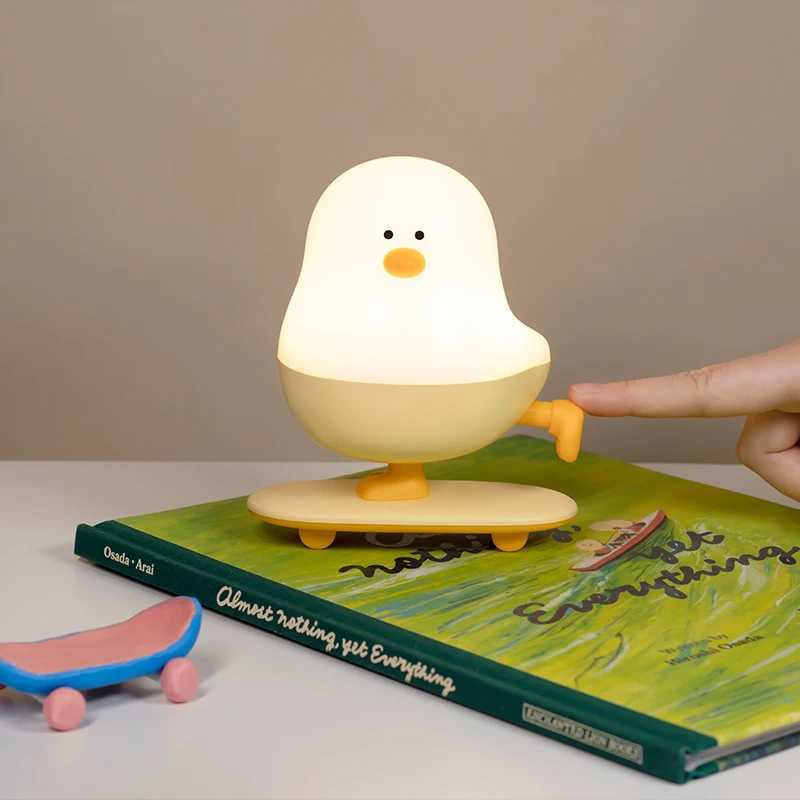 Creative Chicken Night Light Cute Animal Night Lamp Desktop Decorative Lamp USB Charging Stepless Dimming Children Birthday Gift C251115
