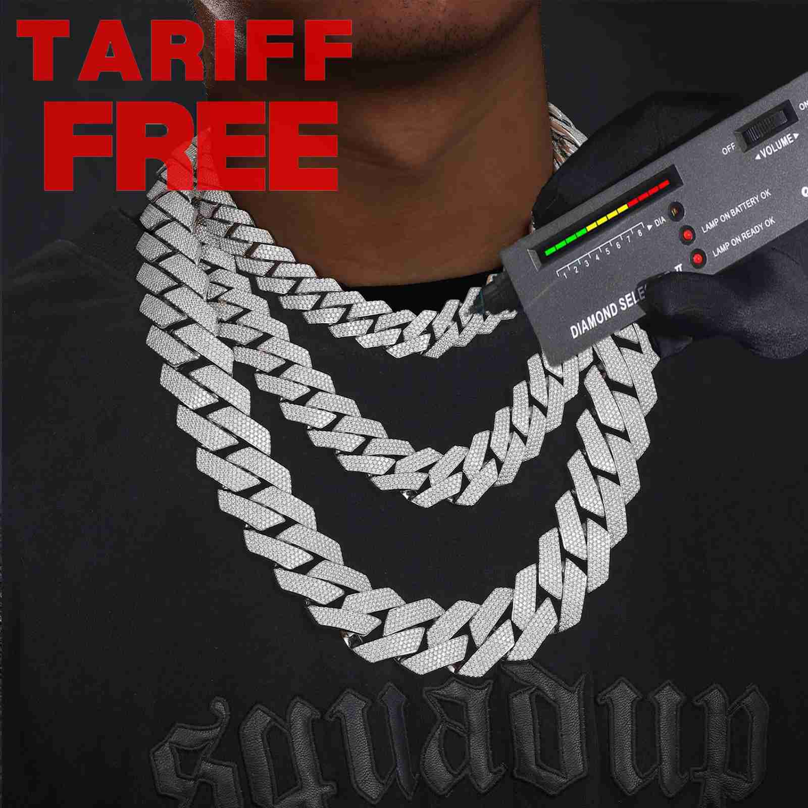 High Quality Cubana Hip Hop Jewelry 620mm 925 Sterling Silver VVS Moissanite Diamond Iced Out Cuban Link Chain Necklace for Men