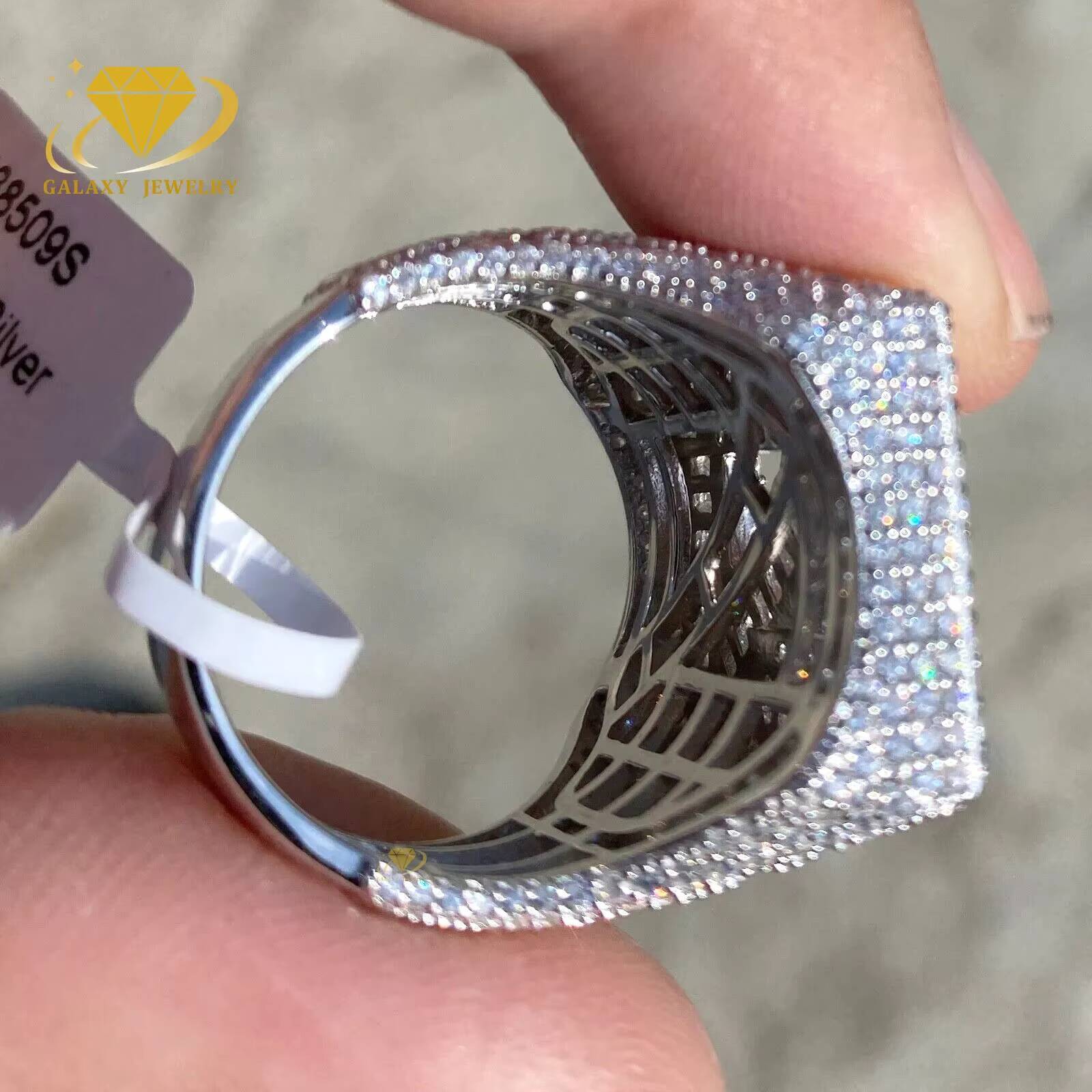 Initial Rings Letter Rings Mossanite Men Hip Hop Moissanite 925 Sterling Silver Baguette Iced Out AZ Custom 26 Letters Ring
