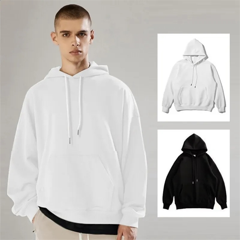 Mens All-In-One Hooded Solid Color Classic Sports Handsome Casual Crewneck Pullover Fashion Long-Sleeved Hoodie 240730