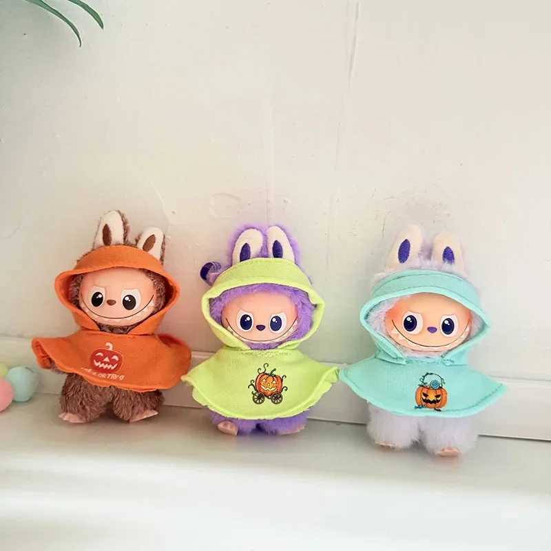 Halloween Clothes Set Cute Pumpkin Dress with Hat cloak For 10cm Labubu V4 Doll Clothes Outfit Accessories Ropa Labubu gift C250924