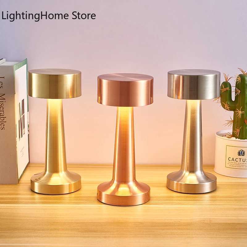 LED Table Lamp Retro Bar Coffee Table Lamp Rechargeable Touch Sensor Wireless Night Light Restaurant Living Room Decor Light C251115