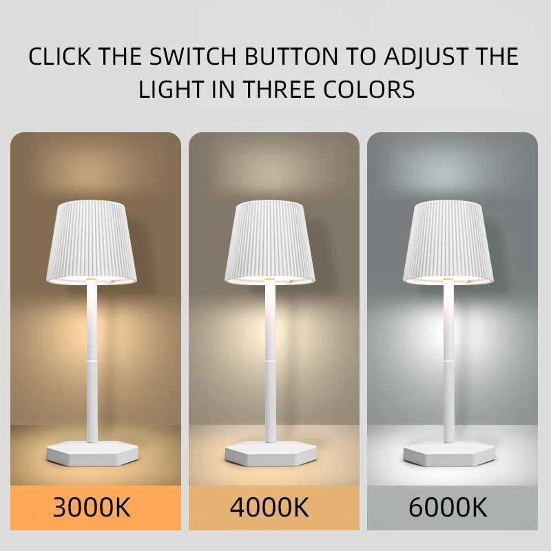 New Rechargeable LED Table Lamp Touch Switch 3 Levels Dimmable Desk Lights Bar Club Dinner Creative Decorative Ambient Lighting C251115