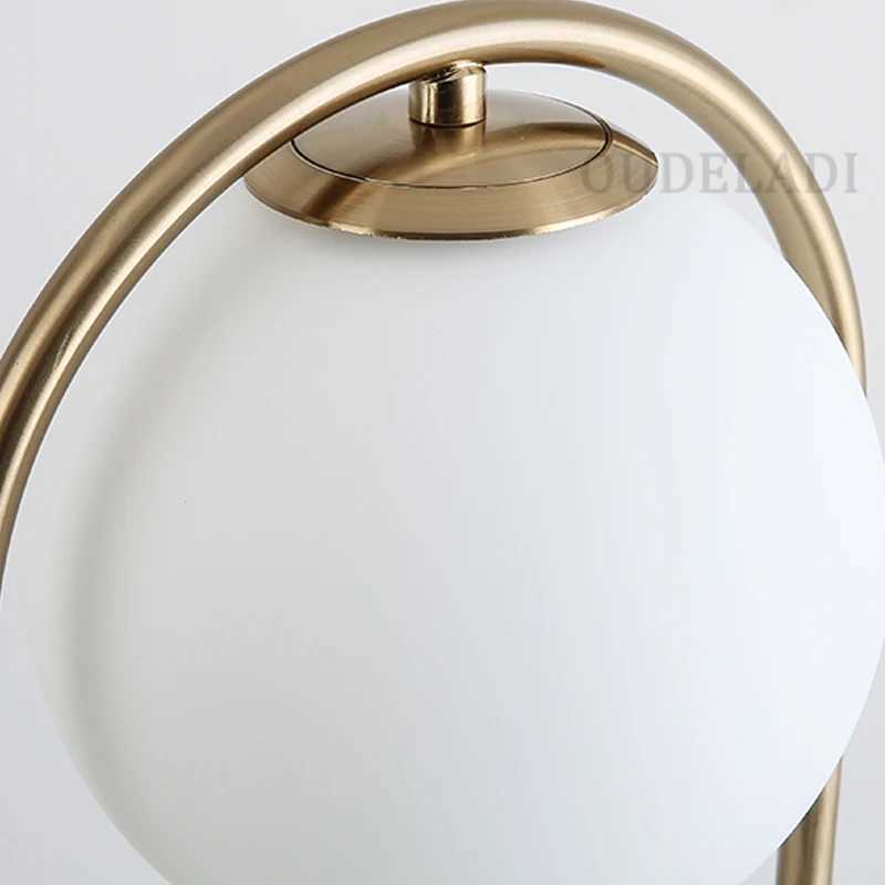 OUDELADI Frosted Glass ball Table Lamp Gold Silver Brass Black Desk lamp Home Decor Study Bedroom Lighting fixtures C251115