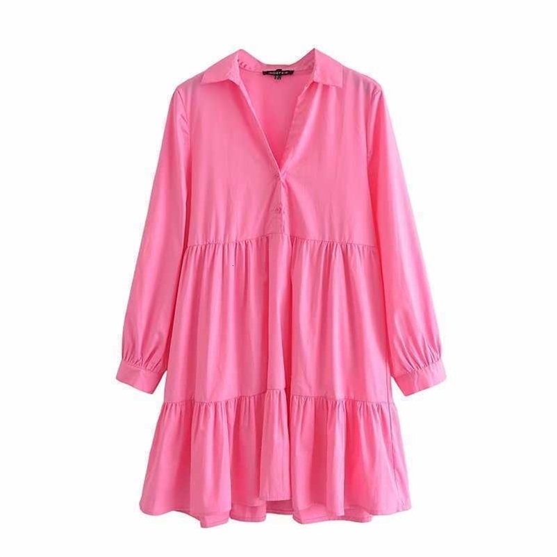 Summer Dress Women Puff Sleeves elegant Casual Fashion Chic Lady Woman Shirt Dress y2k Dresses 210709