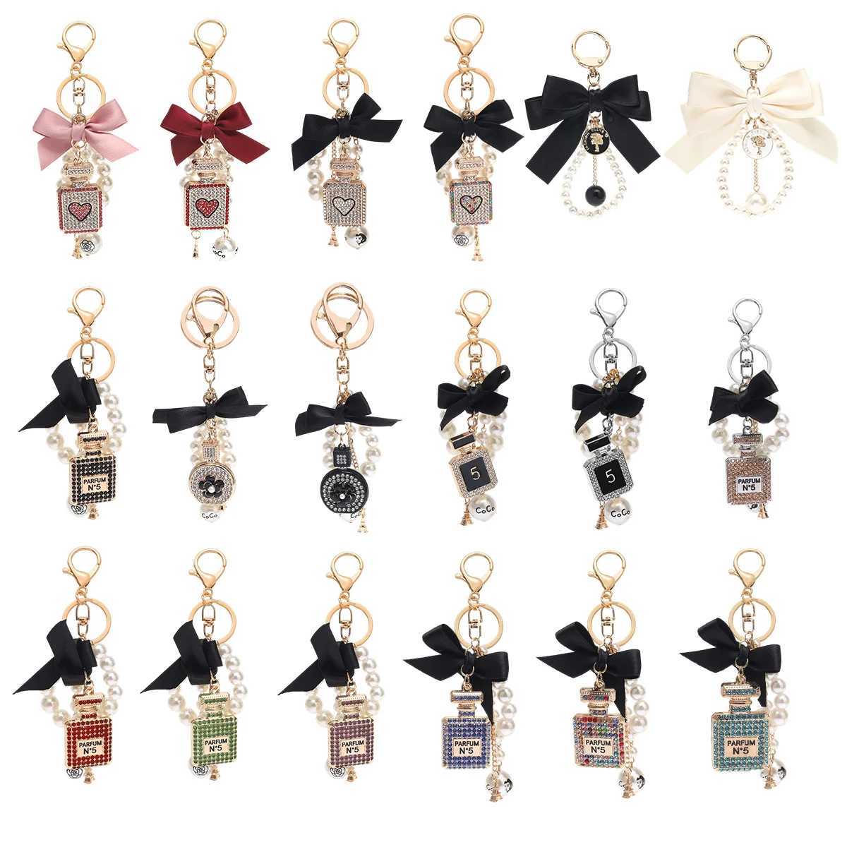 Fashion Fashion Creative Bow Pearl Chain Keychain Ladies Sweet Multicolor Bag Car Pendant Decoration Couple BFF Gift D250924