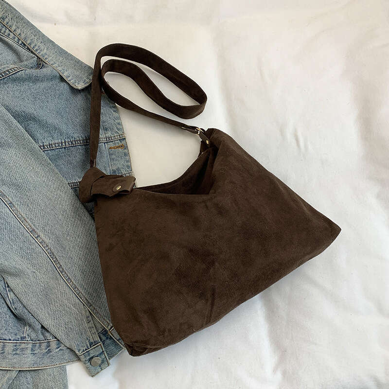 2024 New Fashion Versatile Single Shoulder Tote Relaxed Large Capacity Lazy Style Suede Pillow Bag