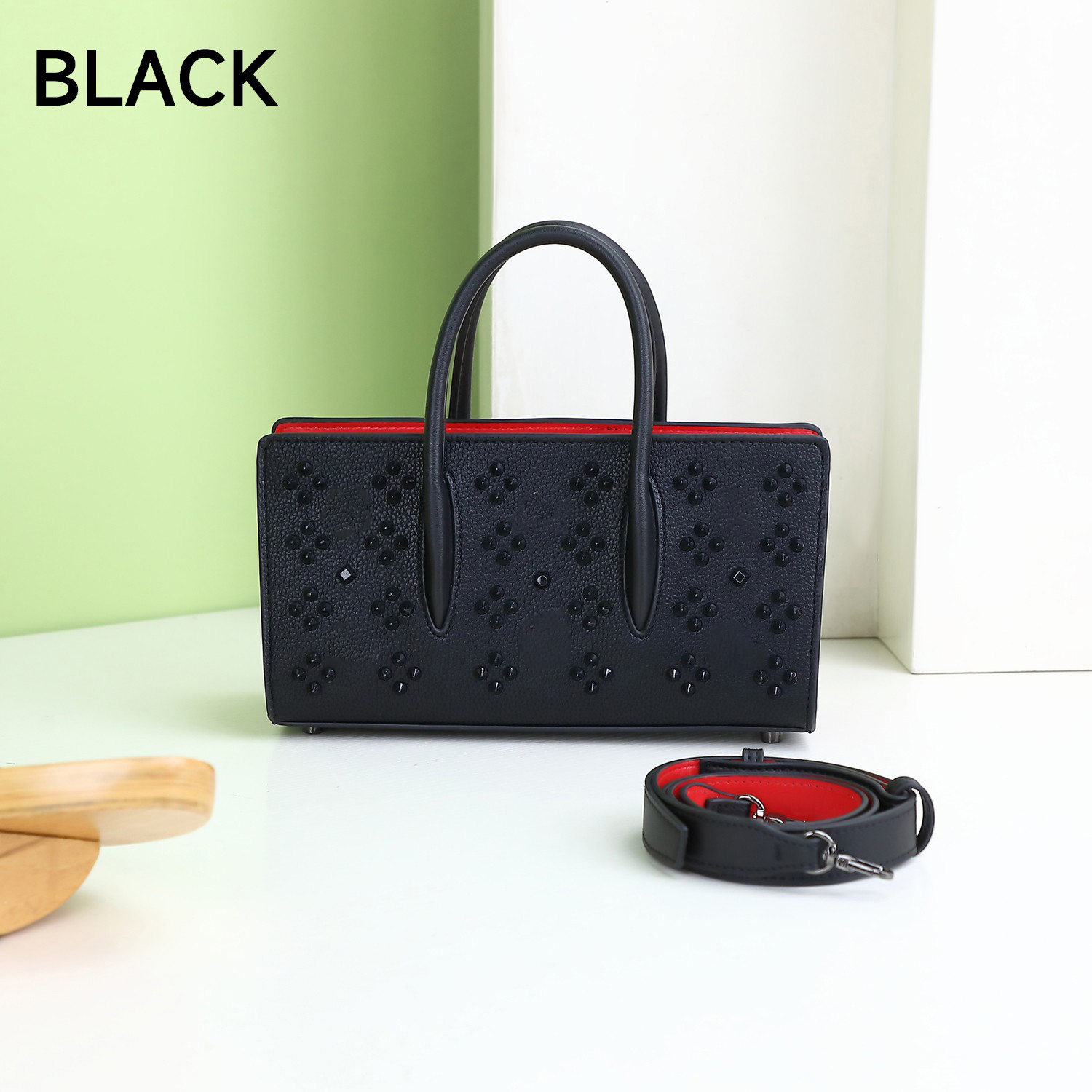 Luxury Designer Punk Shoulder Bags High Quality Genuine Leather Rivet Beading Solid Cool Bags Rock Women Handbag Single Strap Crossbody Tote Zipper Closure With Box