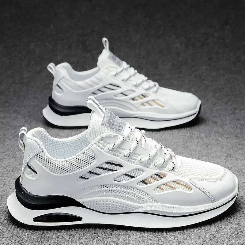 2024 Hot Selling Latest Fashion Men's Sneakers Light Wear Resistant Anti Slip Running Casual White Shoes for Men