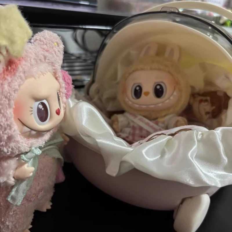 For Labubu Baby Pram V1 V2 V3 Labubu Space Module Doll Sleep Cradle Cart Dolls Bed Furniture Accessories Toy Birthday Gift C250924