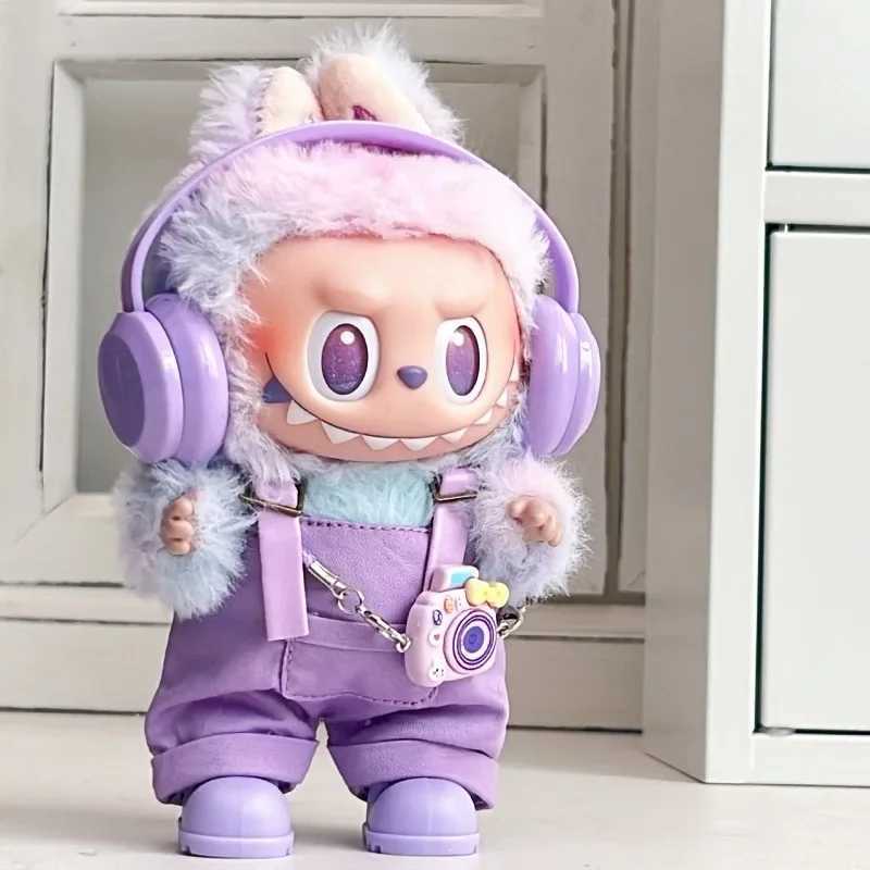 For 1517cm Labubu Doll Clothes Sit Party Overalls Mini Hat V1 V2 Doll Clothing Accessories DIY Childrens Toys Birthday Gift C250924