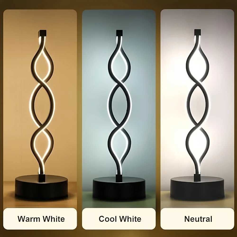 LED Spiral Table Lamp Tricolor Adjustable Brightness Creative Room Decoration Light USB Powered Eyeprotection Lamp C251115