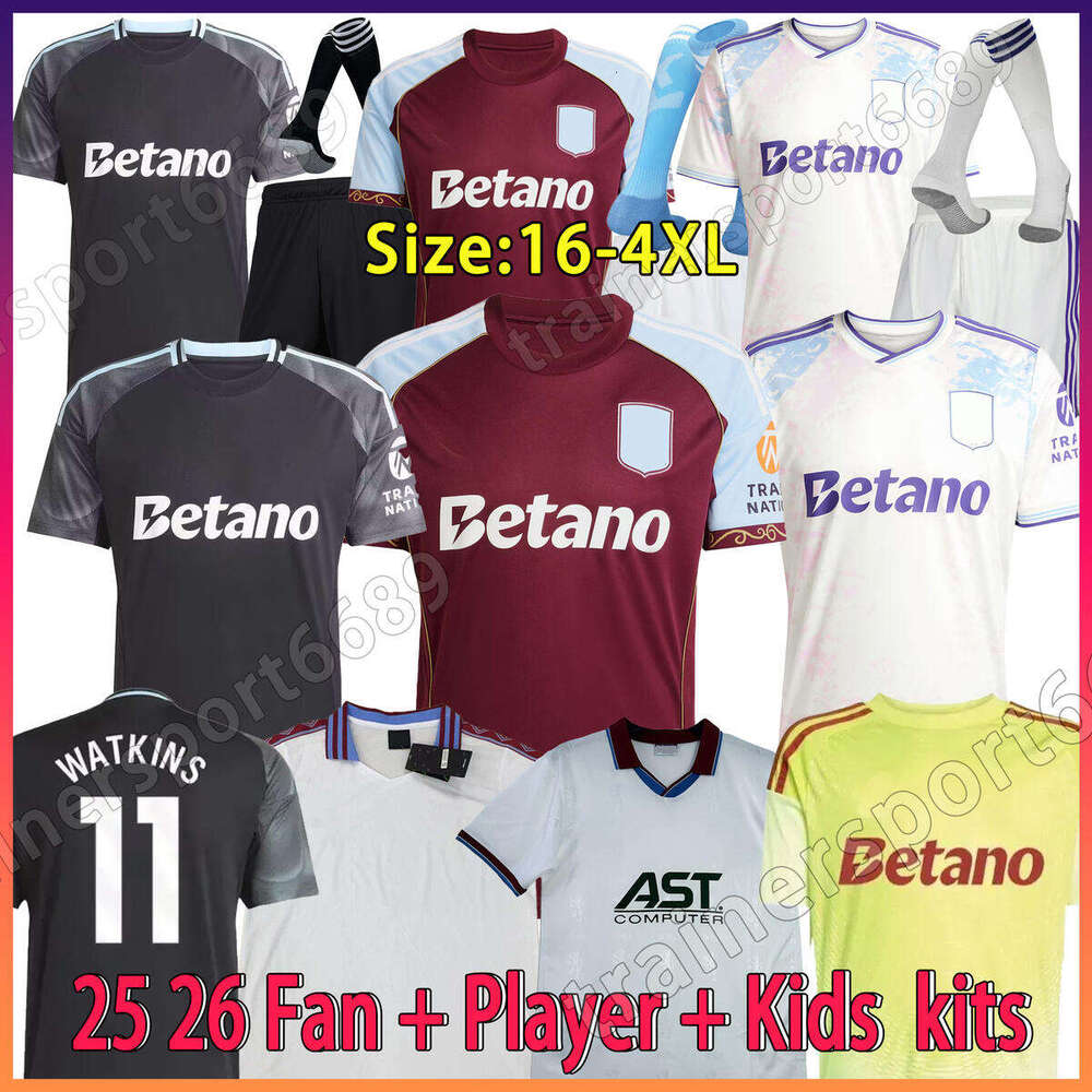 TOP 4XL 2025 26 AsTOn Soccer Jerseys Watkins Men Kids Kit Training BUENDIA 2025 2026 villa Football Shirt McGINN BUENDIA WATKINS ONANA MAATSEN Player version