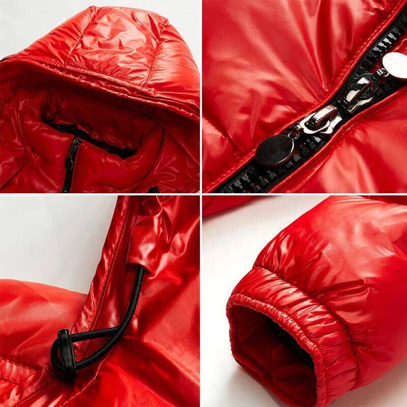 Winter Mens Shiny Down Parkas Man Mountain Ski Cotton Thermal Coats Men Thick Windbreaker Hooded Jacket Clothing