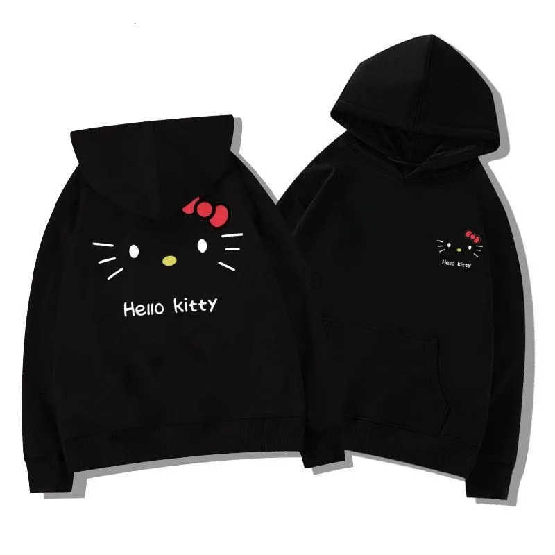 Sanrio Autumn and winter sweet and cute Hello Kitty series hooded sweatshirt Kawaii new warm and thickened girl heart top gift L250924