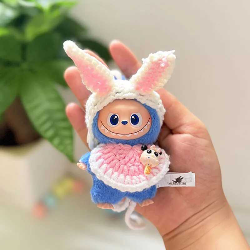 10cm Mini Labubu 40 Doll Clothes 4thGen Carrot Rabbit Frog Headband Drool Bib Clothes for Mini Labubu Accessories C250924