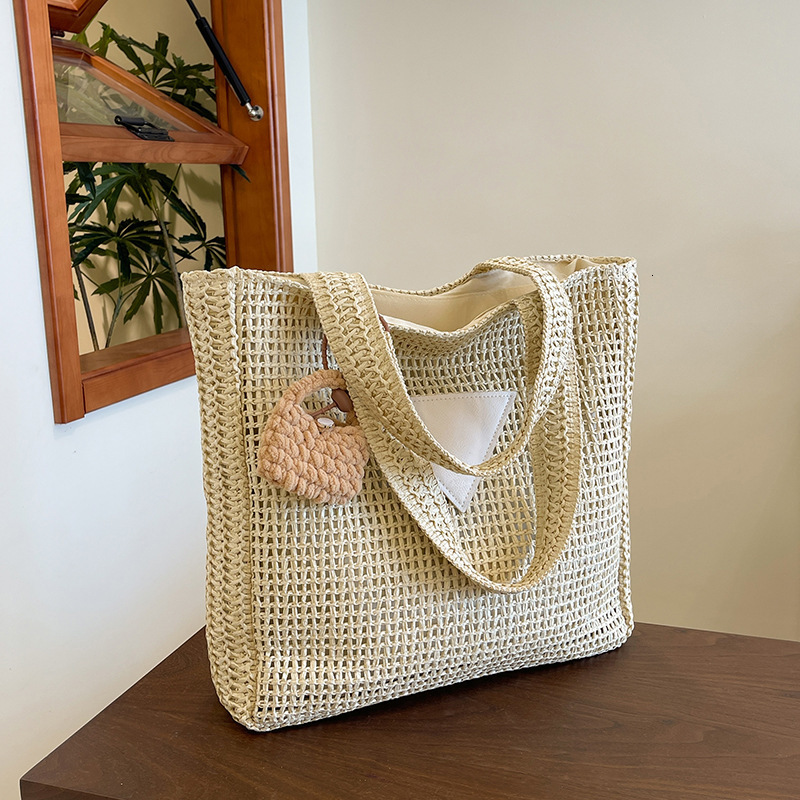 Ins Trend Casual Luxury Bag Designer Bag Woven Bag 2025 New Model Beach Vacation Large Capacity Straw Bag Fashion Shoulder Bag
