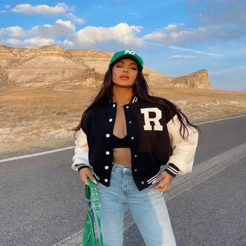 Spring Womens Coat Baseball Letter Full Match Coat Womens Winter Thickened Warm Casual Sportswear Womens 241029