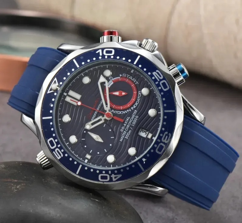 AAAAA Sea Professional master speed master Stainless Steel Wrist Watches for Men Mens Watches All Dial Work Quartz Luxury designer Watch Stop watch omgs300 50a