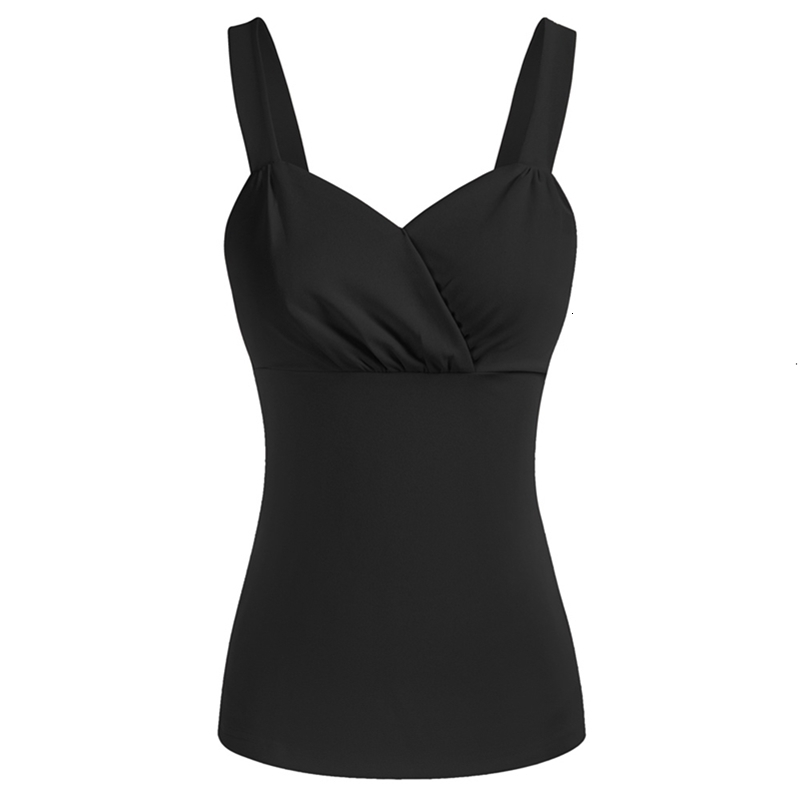 Camisoles Tanks Women's Sexy Vintage Surplice V-Neck Top Summer Solid Soft Slim Waist Fit Ruched Bodice Top Summer Lady 230408