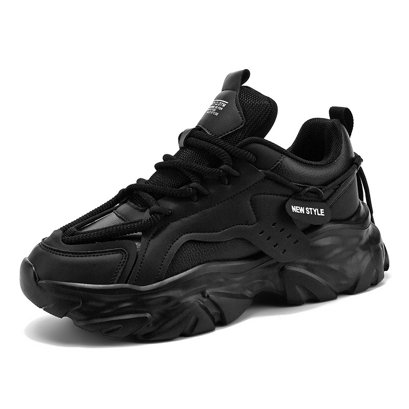 Designer shoes hot free shipping Autumn and winter new thick sole height increasing shock absorption trend casual sports shoes for men black white gre