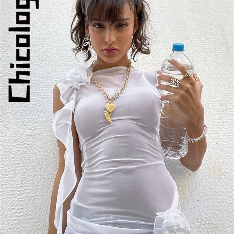 Women's Tanks Camis Chicology Fashion White Rose Tassel Slim Sleeveless Tank Tops Casual Streetwear Party Vacation Y2K Women Wholesale Clothes 23