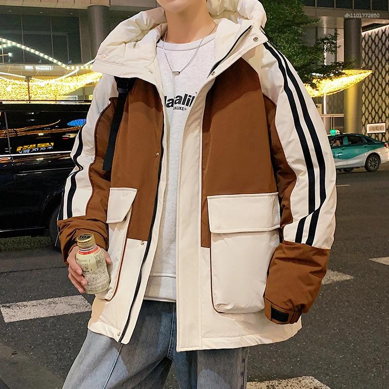 Men's Down Fashionable Versatile Sports Leisure Cold Proof And Warm Jacket With Hat Feather Comfortable Breathable