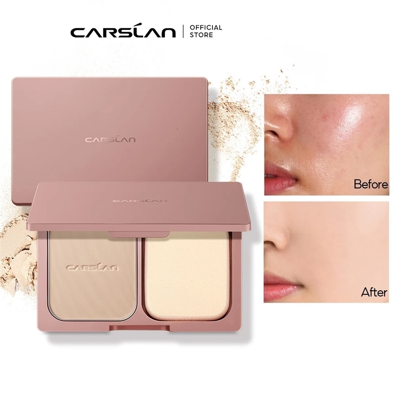 CARSLAN Long-lasting Oil Control Pressed Powder Matte Waterproof Concealer Brightening Face Loose Finishing Powder Makeup 240704