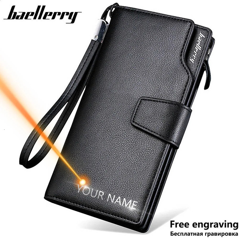 Baellerry Men Wallets Long Style High Quality Card Holder Male Purse Zipper Large Capacity PU Leather Wallet For 240727