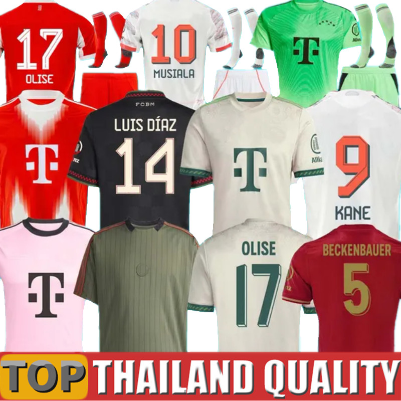 25 26 soccer jerseys MUSIALA 2025 football shirt GNABRY KIMMICH Neuer KANE OLISE 125-Year Anniversary Beckenbauer BAYERNS LUIS DIAZ bayernmunich 25 26 goalkeeper