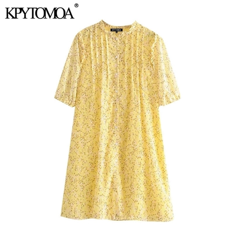 Women Chic Fahsion Printed Ruffled Mini Dress O Neck Short Sleeve With Lining Female Dresses Vestidos 210420