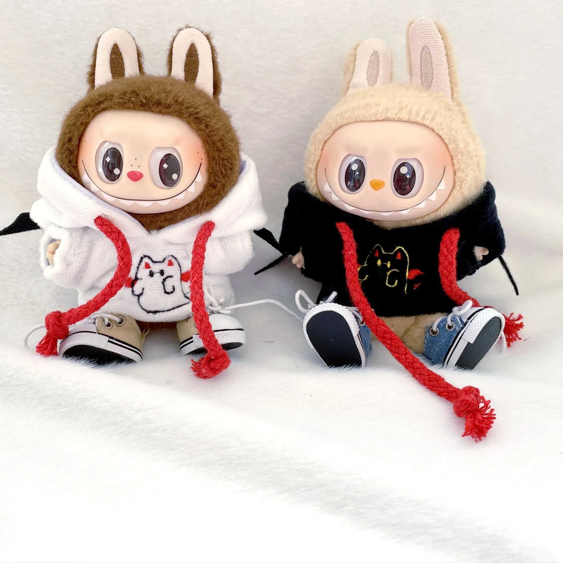 Labubu Doll Clothing 17cm Universal Halloween Bat Little Devil Hoodie Accessories For Labubu III Idol Dolls Sitting Party C250924