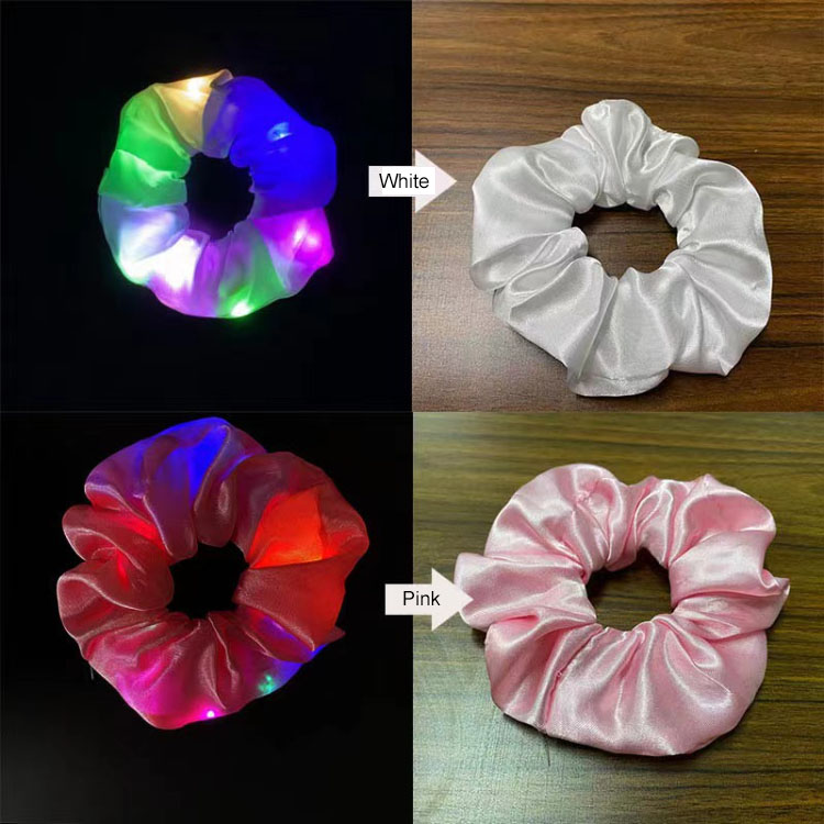 Hair Accessories Light Up Scrunchies For Girls Led Hair Ties Woman Ponytail Holder Scrunchy Bands Hairbands Party Supplies Halloween M4356