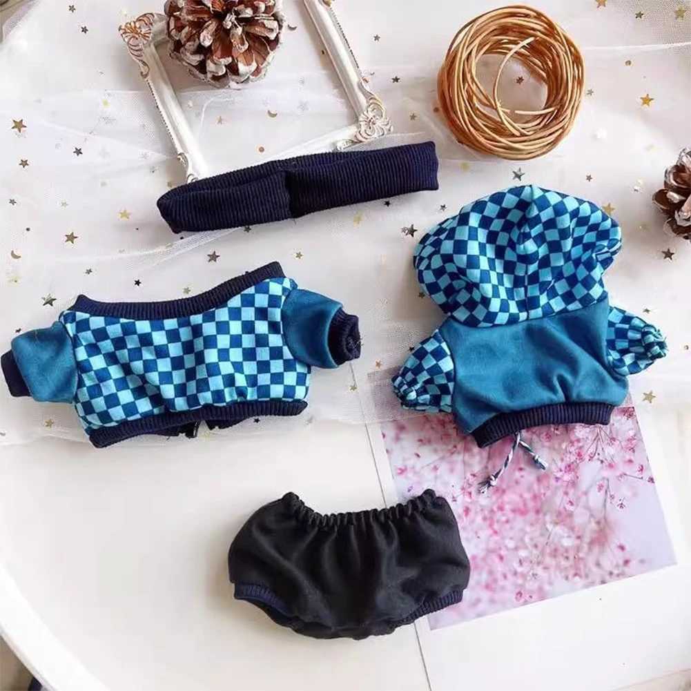 for Labubu 17cm Doll Clothes Mini Plush Dolls Outfit Clothes Headband Hoodie Coat Trousers for Korea Kpop Exo Labubu Dolls Cloth C250924