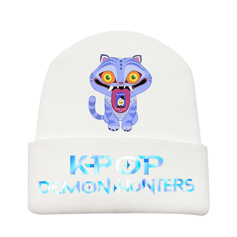 Custom Kpop Demon Hunters Beanie Fashion Curling Knit Hat Printed Bean Cap Outdoor Cold Hat