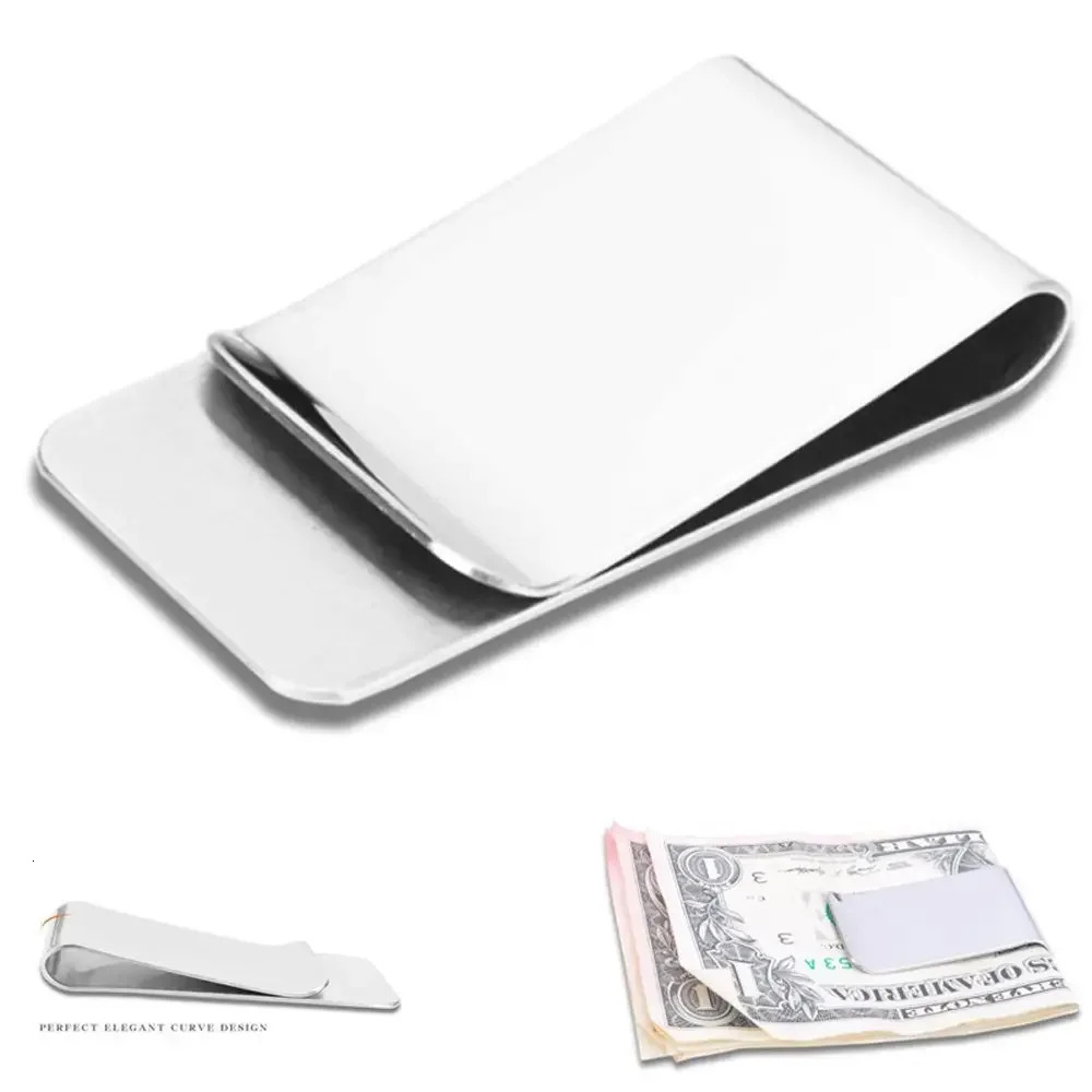 High Quality Metal Clip Slim Pocket Credit Card ID Clip Stainless Steel Money Clip Wallet Cash Clamp Men Purse 250923