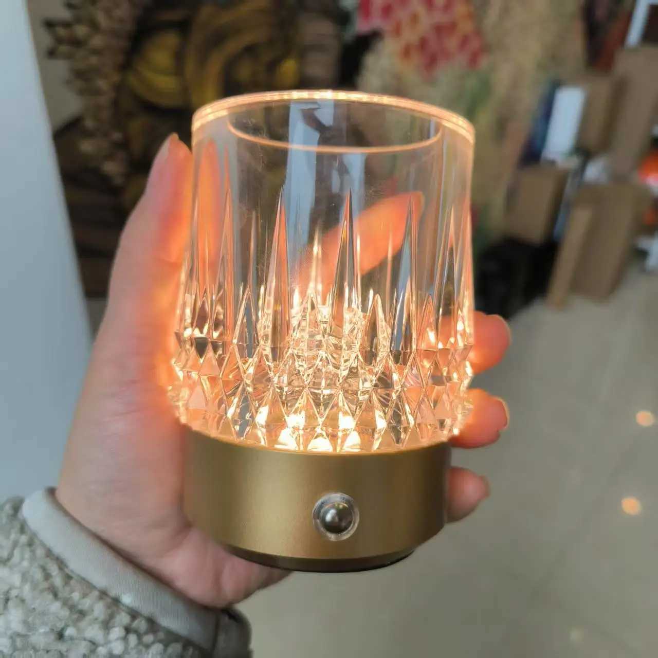 Rechargeable New luxury Bottle table lamp led home golden acrylic decorative bedroom touch control bedside living room deco lamp C251115